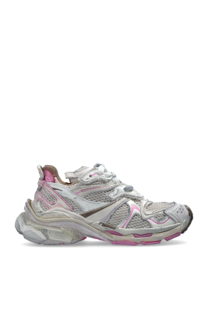 スニーカー BALENCIAGA Women Sneakers 772767 WRNGM 9157 WHIT GRY PURP FL Women's Runner Gradient Sneaker in White/grey/purple/neon